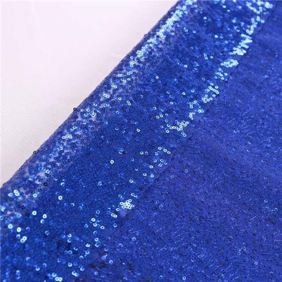 Royal Blue Sequin Backdrop Curtain 2 Panels 2x8ft Glitter Blue Sequin Curtains - Picture 6 of 6